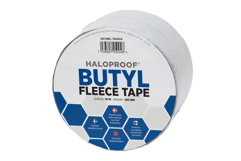 RADONSPERRE TETTEBÅND BUTYL FLEECE 100MM X 10M HALOPROOF
