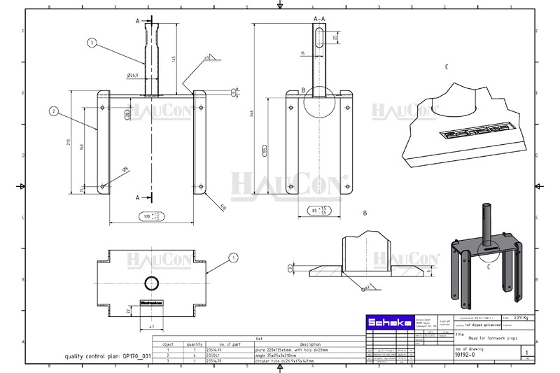 TOPPGAFFEL GALVANISERT 1