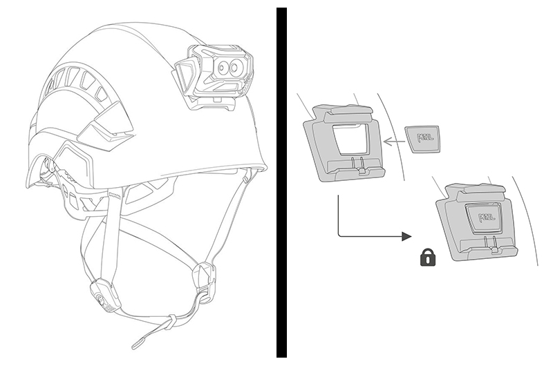 HODELYKT ADAPTER TIL HJELM M/KILEFESTE PETZL 1