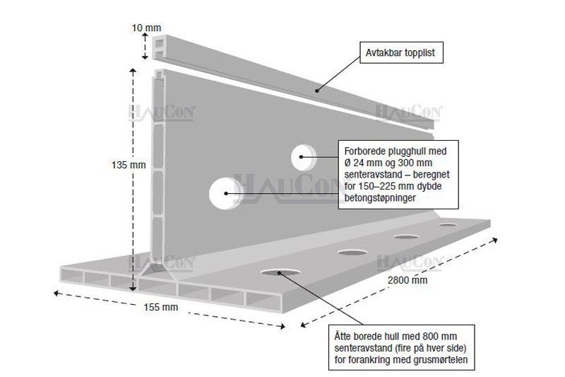 FUGE K-FORM RISSANVISER PVC K135 150-250MM  2,8 MTR 2