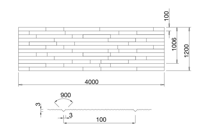 STØPEMATRISE 002 M/FUGER 4000X1200 MM 4,8 M2 1
