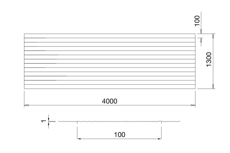 STØPEMATRISE 005 U/FUGER 4000X1300 MM 5,2 M2 1